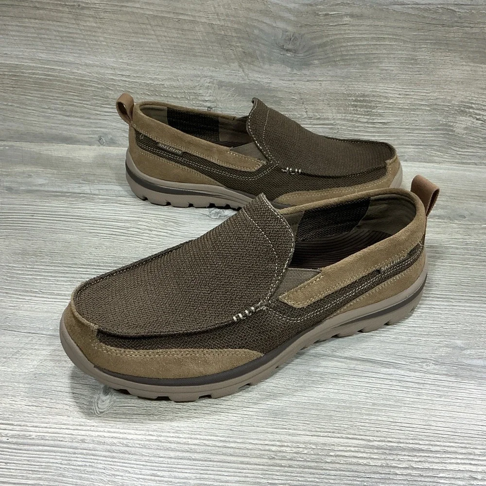 Skechers Relaxed Fit Superior Milford Slip On Leather Loafers 64365 Mens Size 11